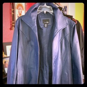RARE NAVY BLUE LEATHER JACKET